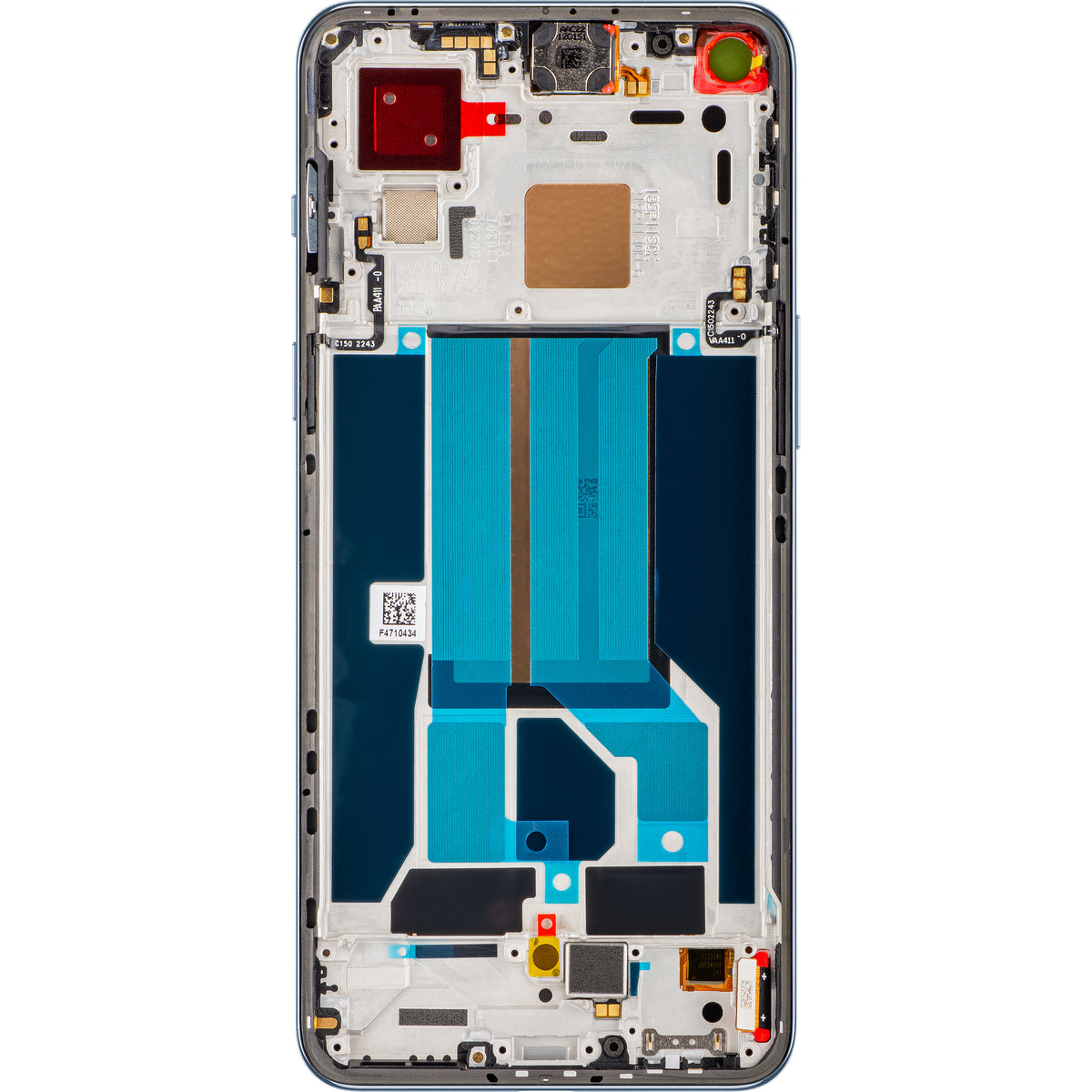 Touchskärm Display OnePlus Nord 2 5G, med ram, blå (Blue Haze), Service Pack 4907924