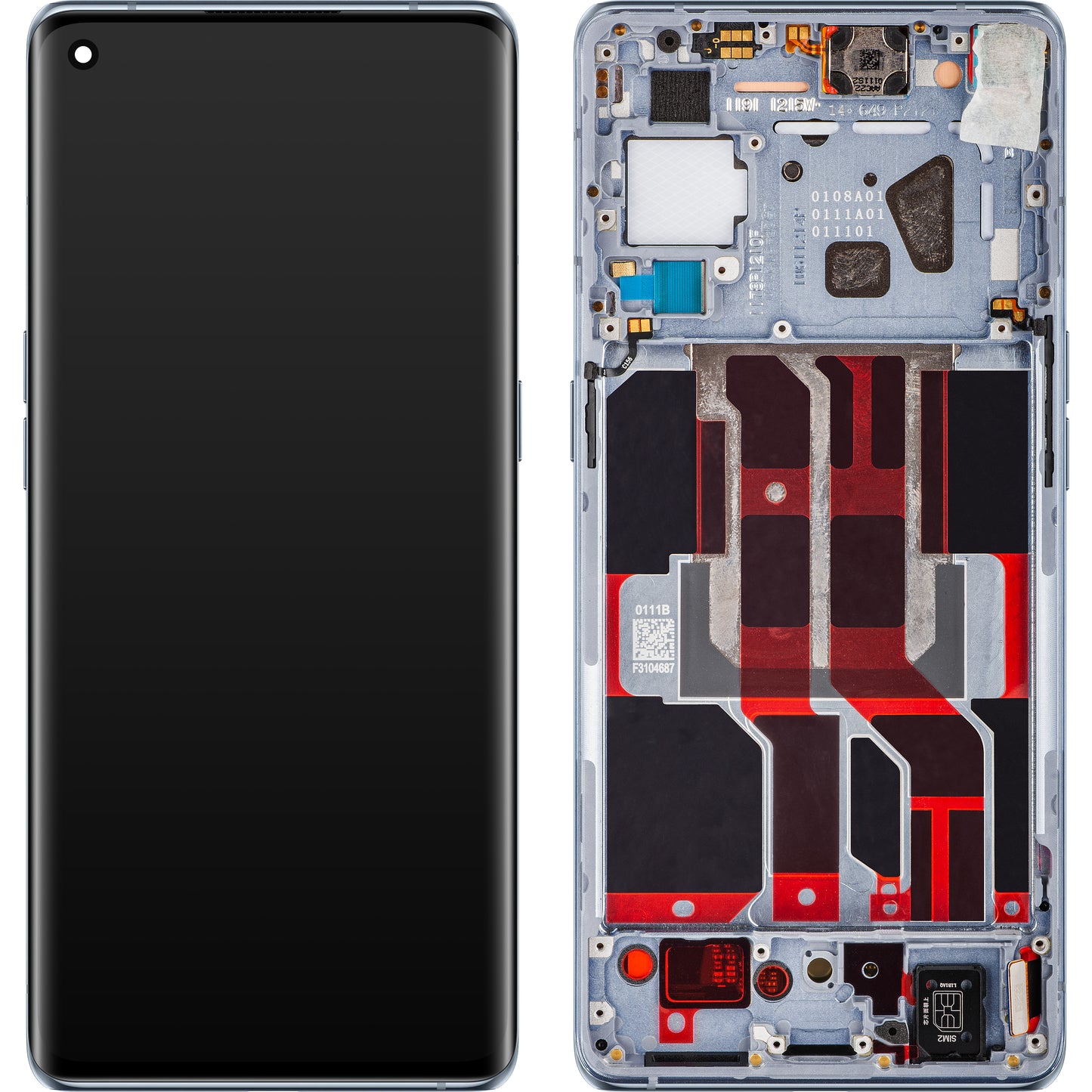 Display med Touchscreen Oppo Reno6 Pro 5G (Snapdragon) / Reno6 Pro+ 5G, med Ram, Grå (Lunar Grey), Service Pack 4907528
