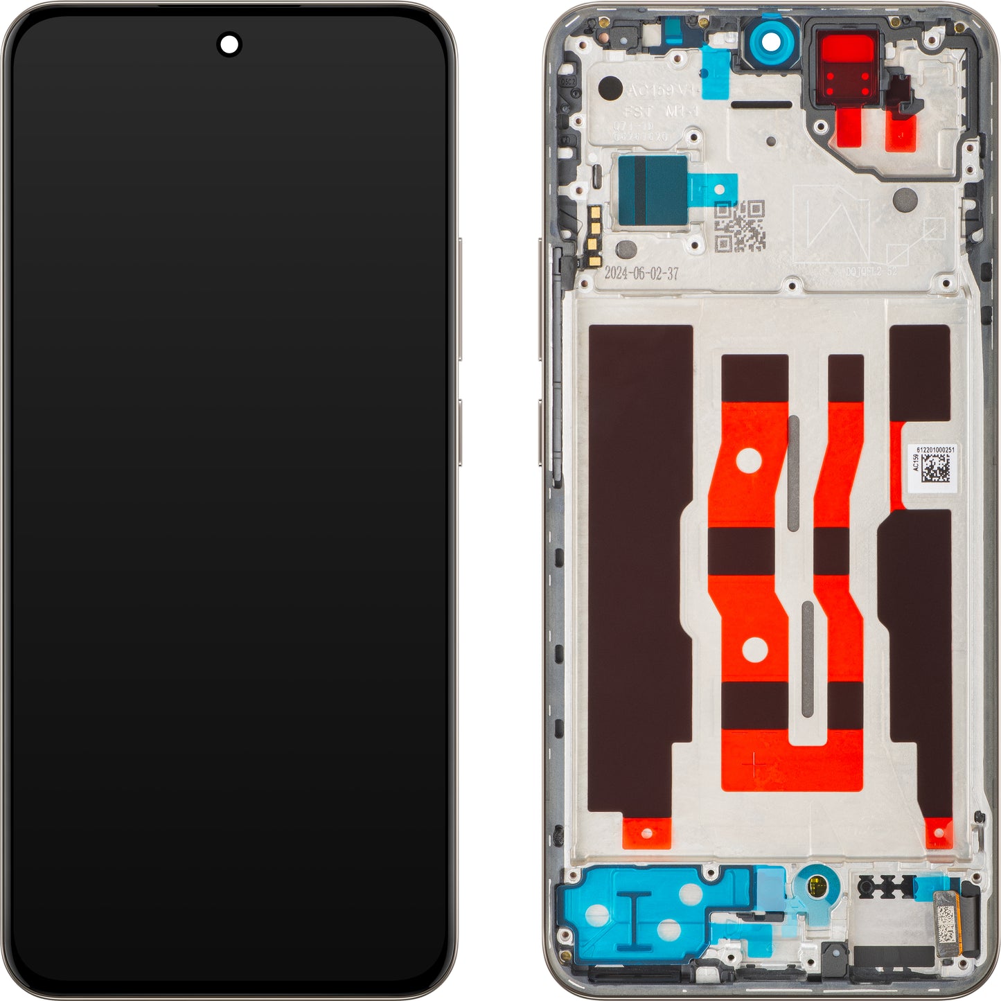 Display med Touchscreen Oppo Reno12, med Ram, Rosa (Sunset Pink), Service Pack 621029000230