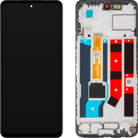 Display med Touchscreen Oppo A80 / A3 Pro, med Ram, Svart, Service Pack 621029000244