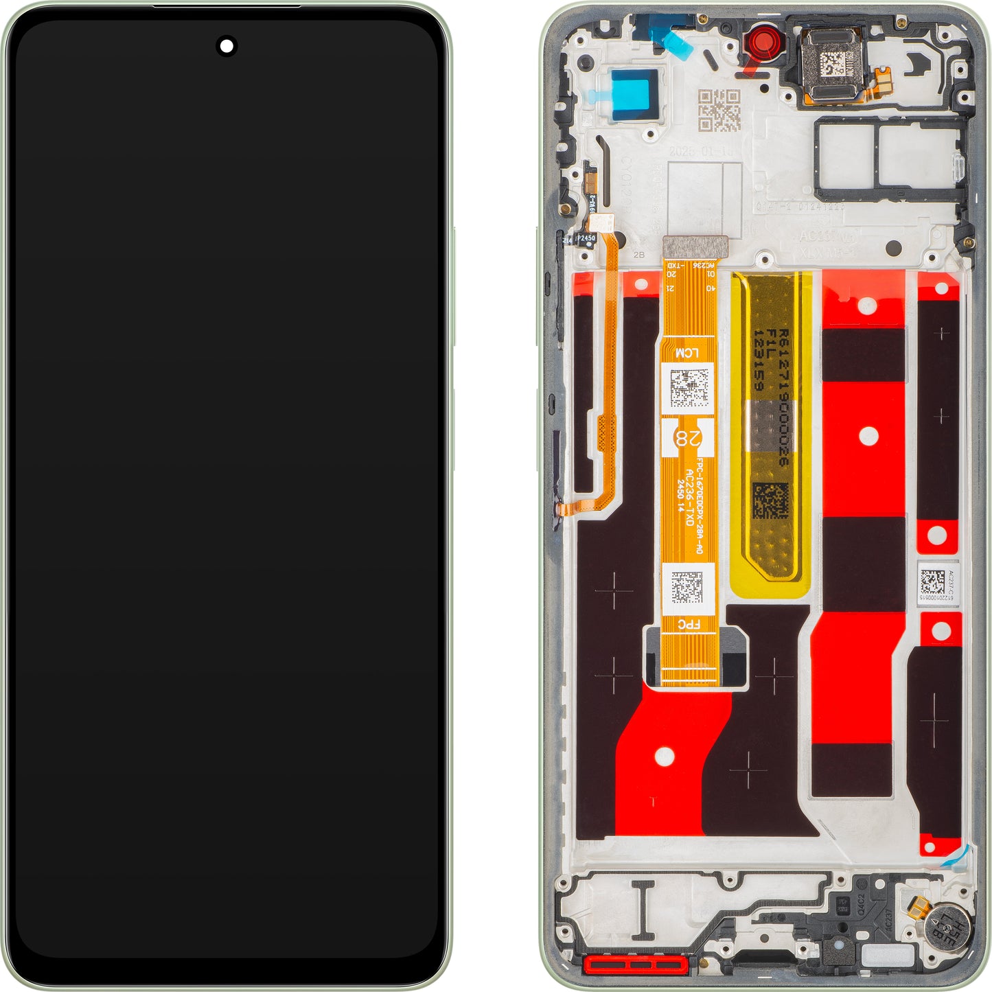 Display med Touchscreen Oppo A5 Energy / A5 Pro, med Ram, Grön (Olive Green), Service Pack 621029000494