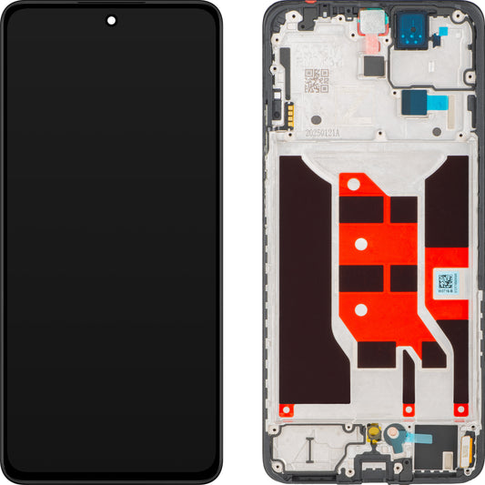 Touchscreen-display Oppo Reno12 F, med ram, svart, Service Pack 621029000258