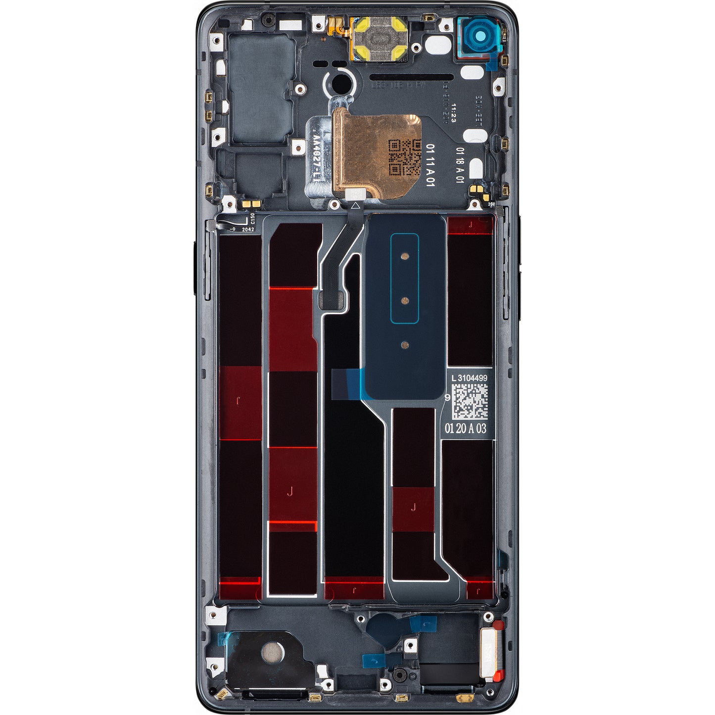 Oppo Reno4 Pro 5G Touchscreen Display, with Frame, Black (Space Black), Service Pack 4904736