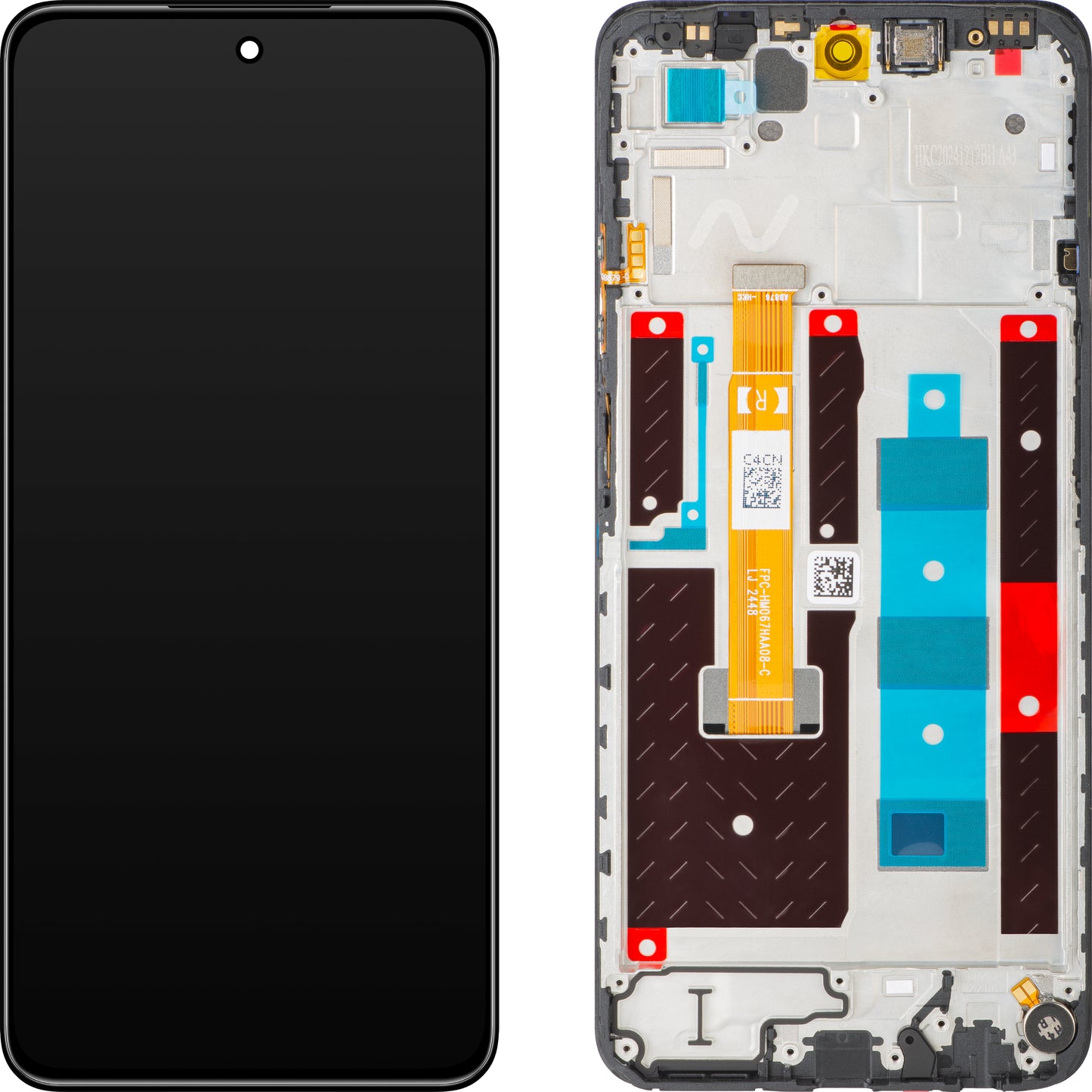 Display med pekskärm Realme 14x, med ram, svart (Carbon Black), Swap 621029000456