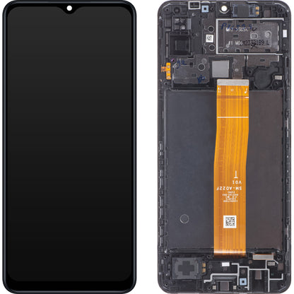 Samsung Galaxy M12 M127 Touchscreen-display med ram, svart, Swap GH82-25042A