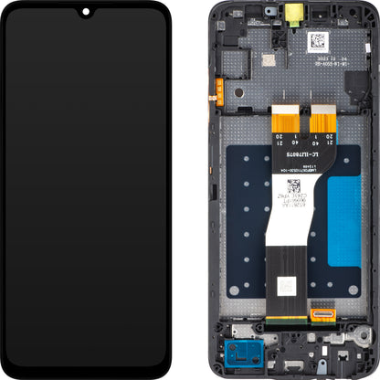 Pekskärm Samsung Galaxy A05s A057, med ram, svart, Service Pack GH81-24364A 