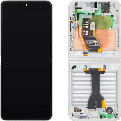 Display med Touchscreen Samsung Galaxy Z Flip6 F741, med Ram, Sub Inner, Vit, Service Pack GH82-35014F