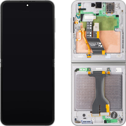 Display med Touchscreen Samsung Galaxy Z Flip6 F741, med Ram, Under Inner, Silver (Silver Shadow), Service Pack GH82-35013A