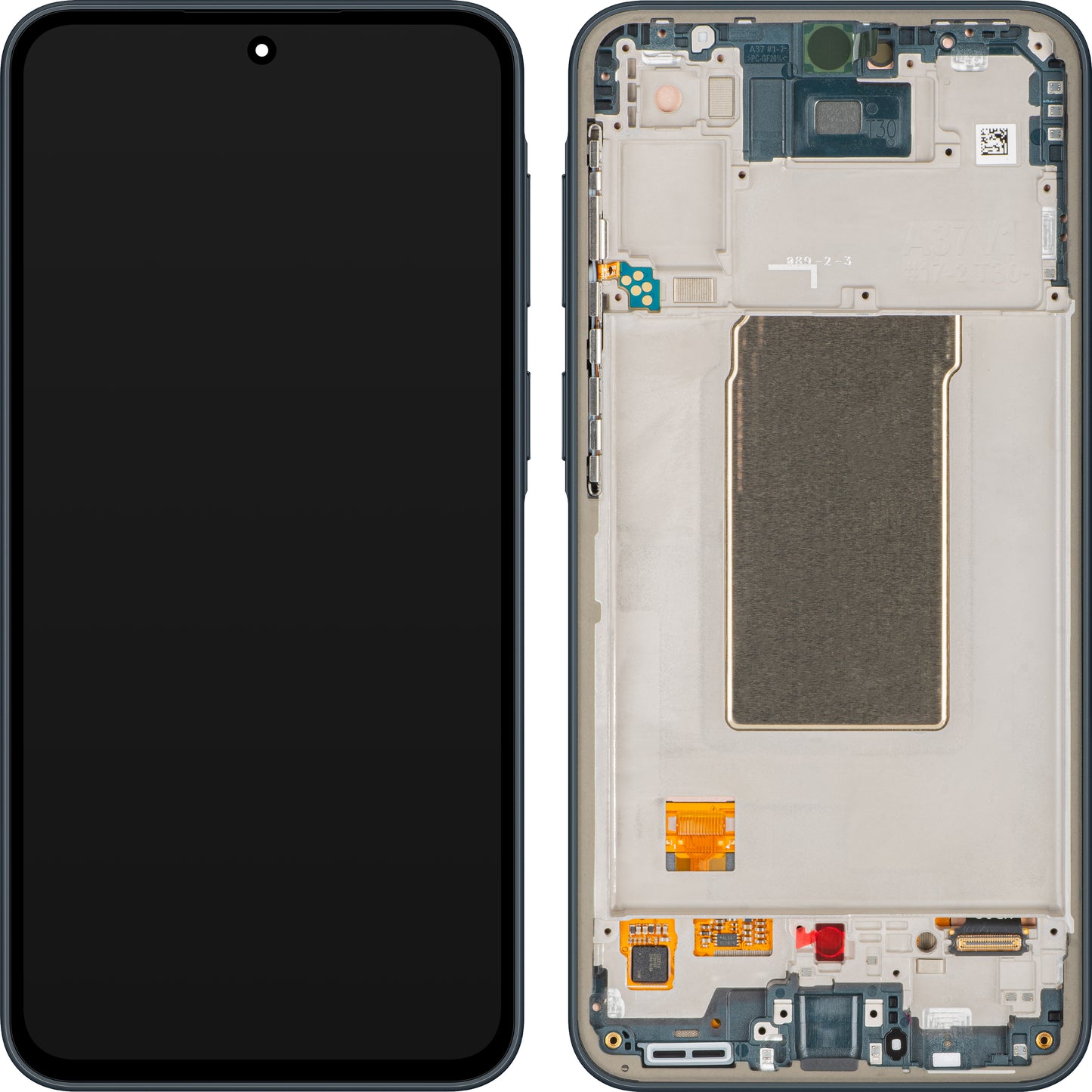 Samsung Galaxy A37 5G pekskärmsdisplay med ram, grön (Graygreen), servicepaket GH82-39232B