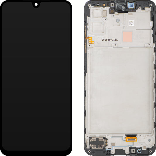 Samsung Galaxy A18 4G A185 pekskärmsdisplay med ram, svart, servicepaket GH82-40516A