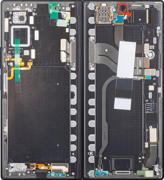 Samsung Galaxy Z Fold7 F966 Touchscreen-display med ram, under inner, svart (Jet Black), Service Pack GH82-37548C