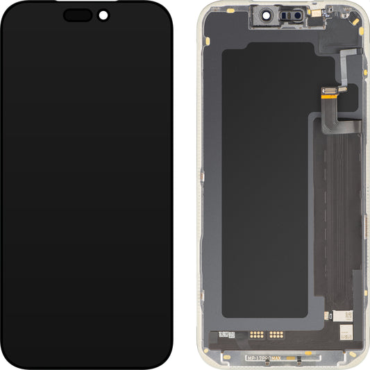 Touchskärmsdisplay med ljussensor MP kompatibel med Apple iPhone 17 Pro Max, med ram, OLED FHD 120Hz diagnostik mjukvaruversion, svart