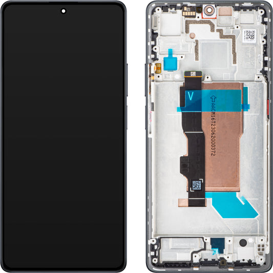 Touchscreen-display Xiaomi Poco F5, med ram, svart, Service Pack 560001M16T00