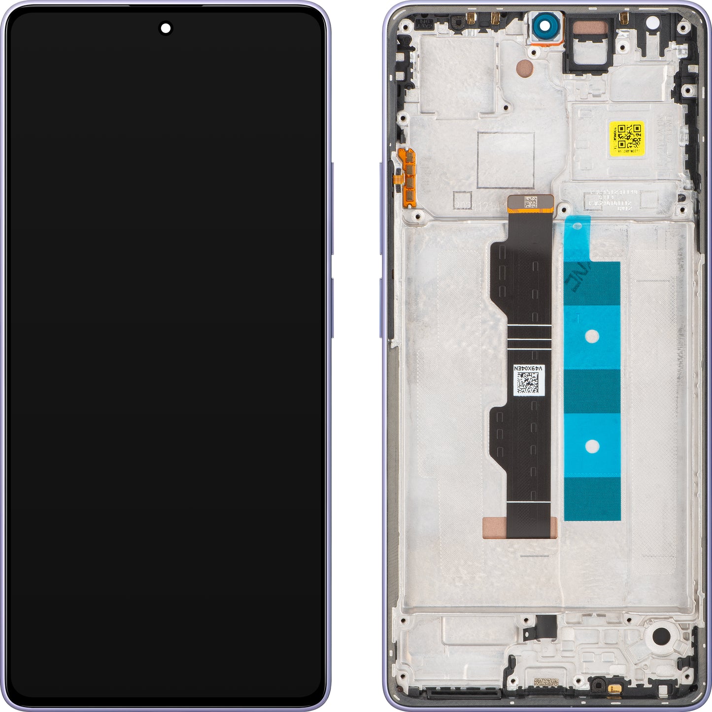 Display med Touchscreen Xiaomi Redmi Note 14S, med Ram, Lila (Aurora Purple), Service Pack 56000200N6R00