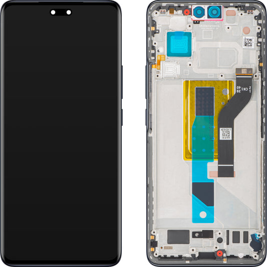 Touchscreen-display Xiaomi 13 Lite, med ram, svart, Service Pack 5600030L9S00