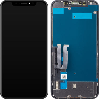 ZY Touchscreen Display för Apple iPhone XR, med ram, In-Cell LCD-version, Svart 