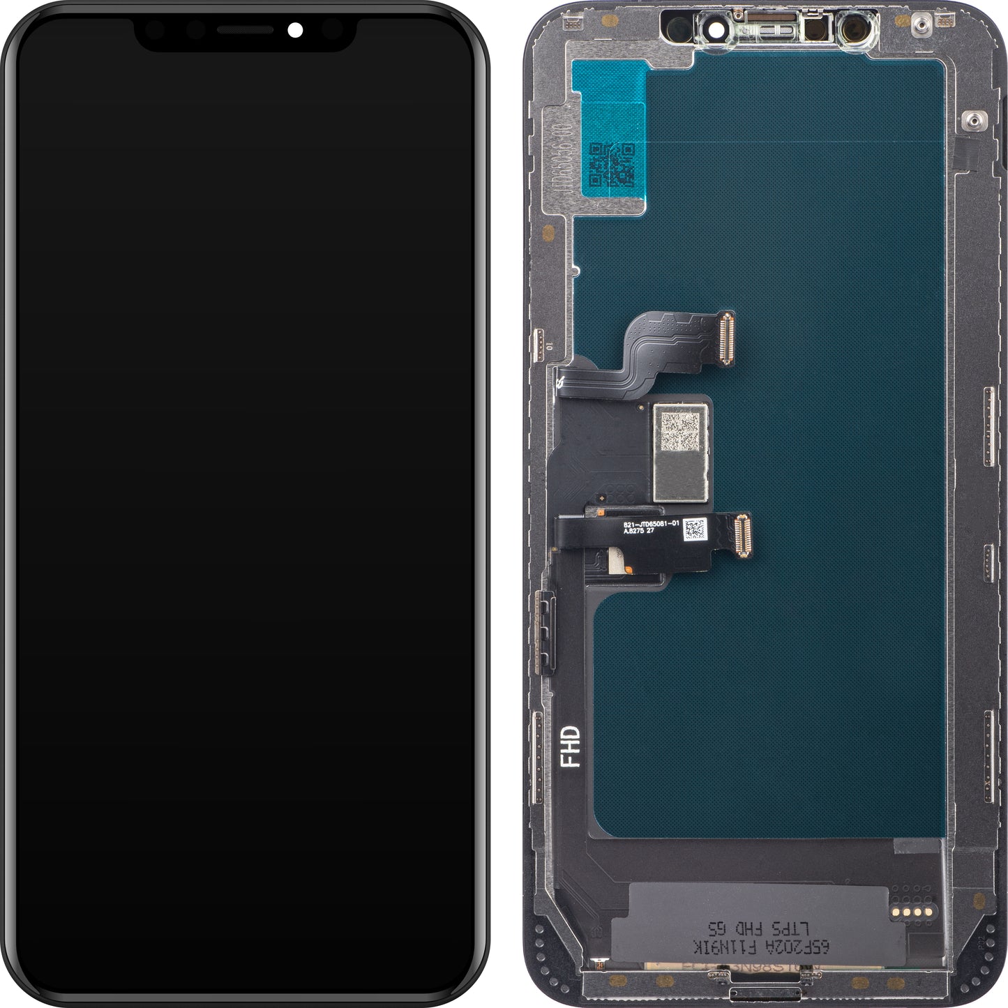 ZY Pekskärm för Apple iPhone XS Max, med ram, In-Cell LCD-version, Svart 