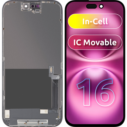 Display med Touchscreen ZY för Apple iPhone 16, med Ram, LCD In-Cell IC Movable-version, Svart
