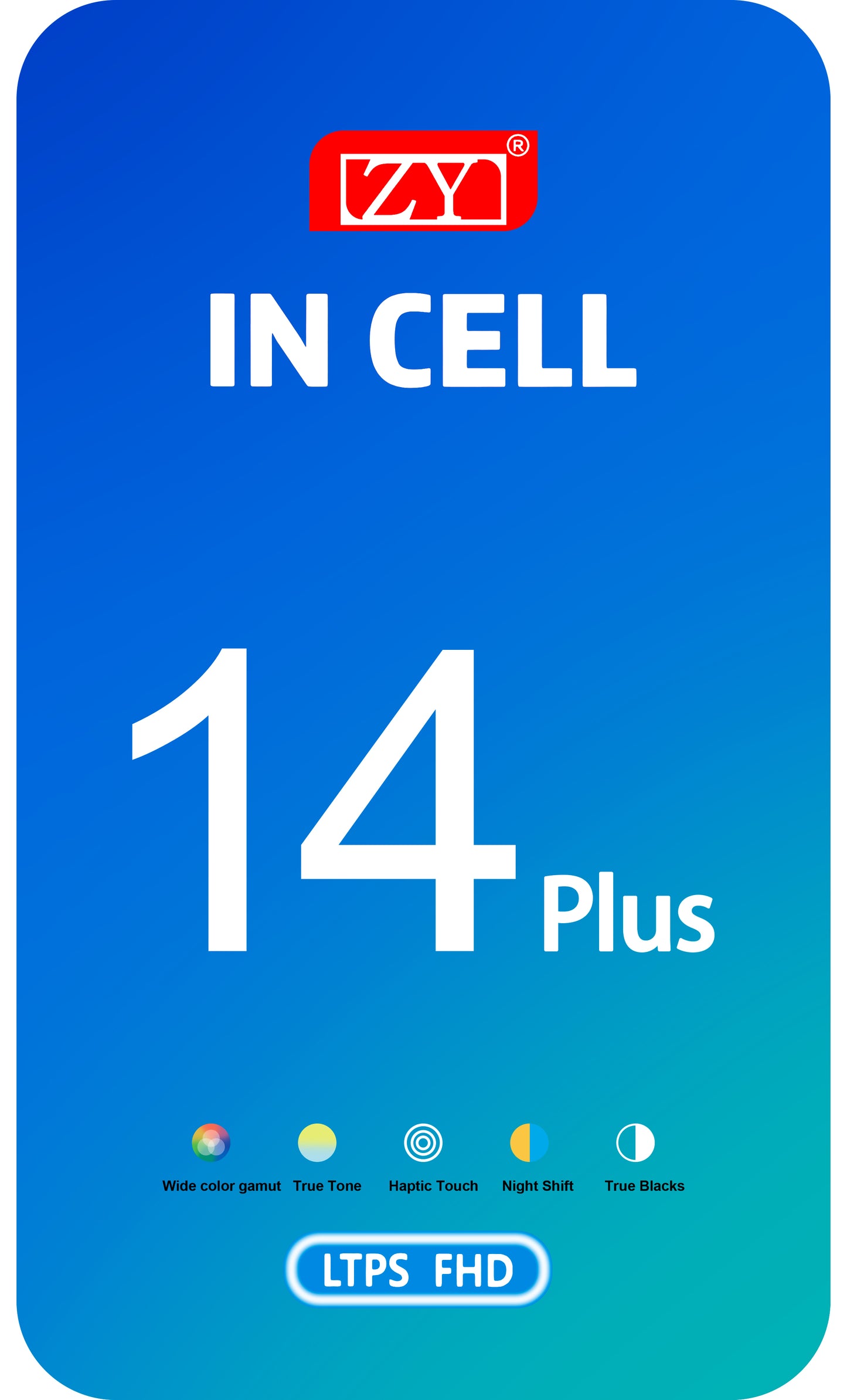 ZY Touchscreen Display för Apple iPhone 14 Plus, med ram, LCD In-Cell IC Flyttbar, Svart 