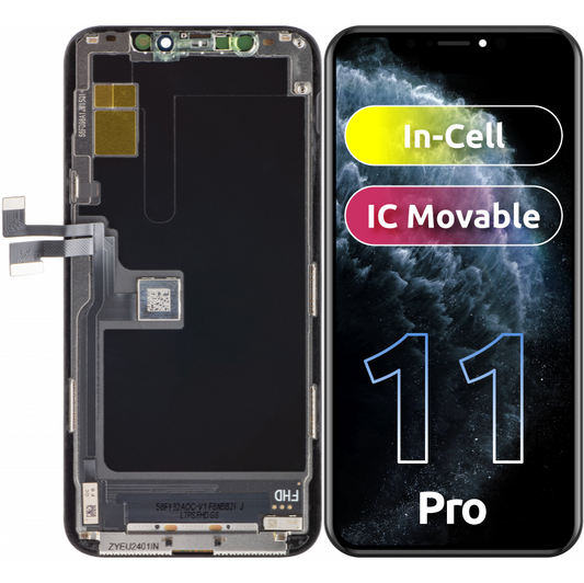 ZY Touchscreen Display för Apple iPhone 11 Pro, med ram, In-Cell IC Flyttbar LCD-version, Svart 