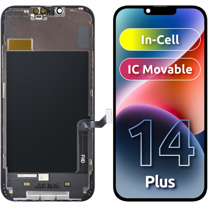 ZY Touchscreen Display för Apple iPhone 14 Plus, med ram, LCD In-Cell IC Flyttbar, Svart 