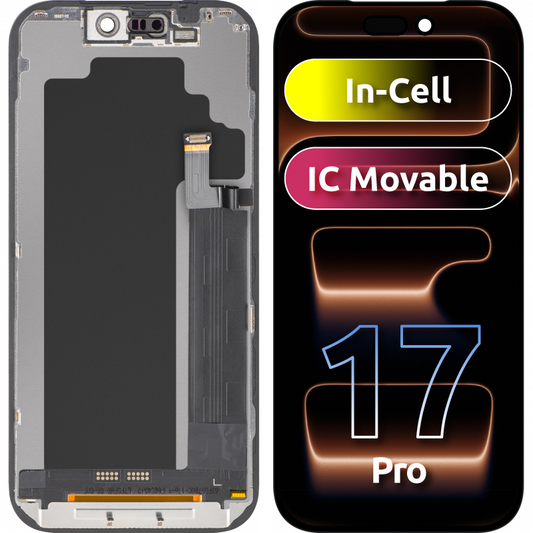 Display med Touchscreen ZY för Apple iPhone 17 Pro, med Ram, LCD In-Cell IC Movable-version, Svart