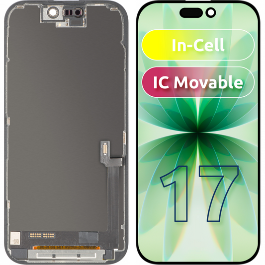Display med Touchscreen ZY för Apple iPhone 17, med Ram, LCD In-Cell IC Movable-version, Svart
