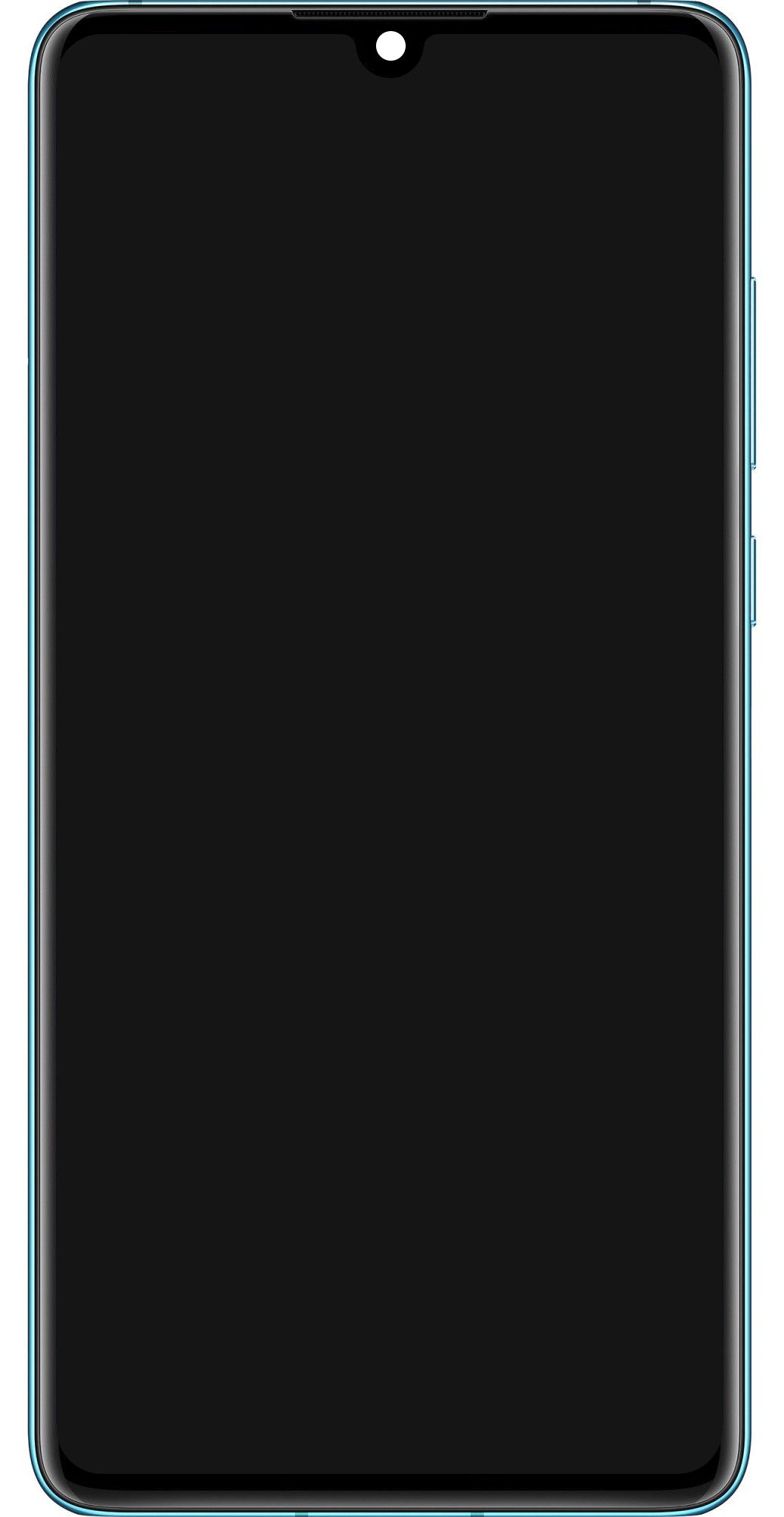 Display med Touchscreen för Huawei P30, med Ram och Batteri, Blå (Aurora Blue), Servicepaket 02354HRH