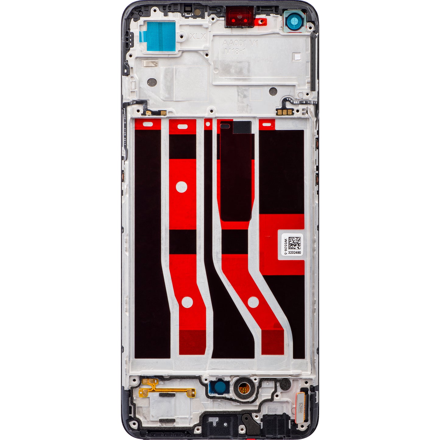 Oppo F19 / A74 Pekskärm med ram, svart, Service Pack 4907039