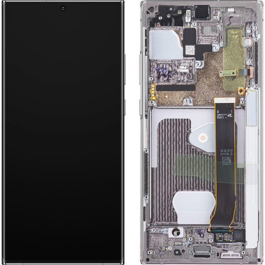 Display med Touchscreen för Samsung Galaxy Note 20 Ultra 5G N986 / Note 20 Ultra N985, med Ram, Vit, Service Pack GH82-23596C