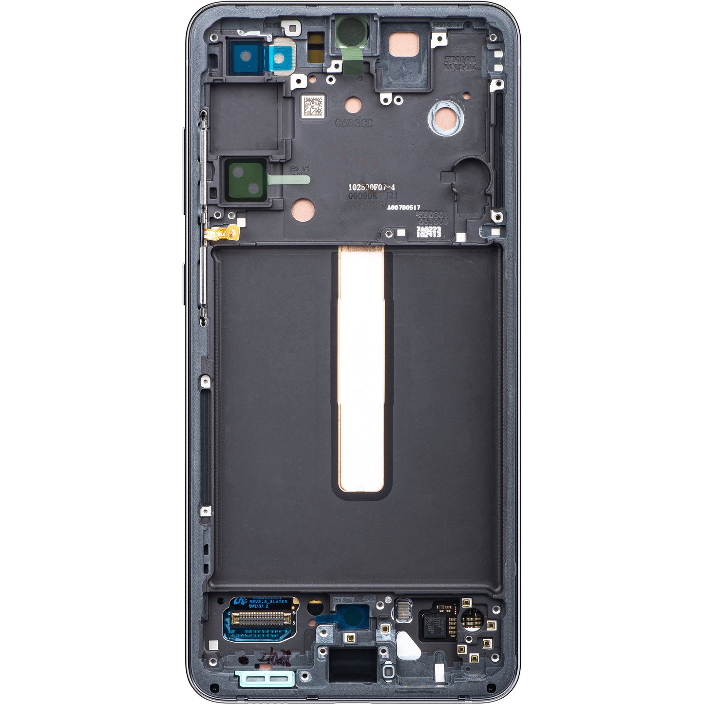 Pekskärm Samsung Galaxy S21 FE 5G G990, med ram, grå, Service Pack GH82-2656590A