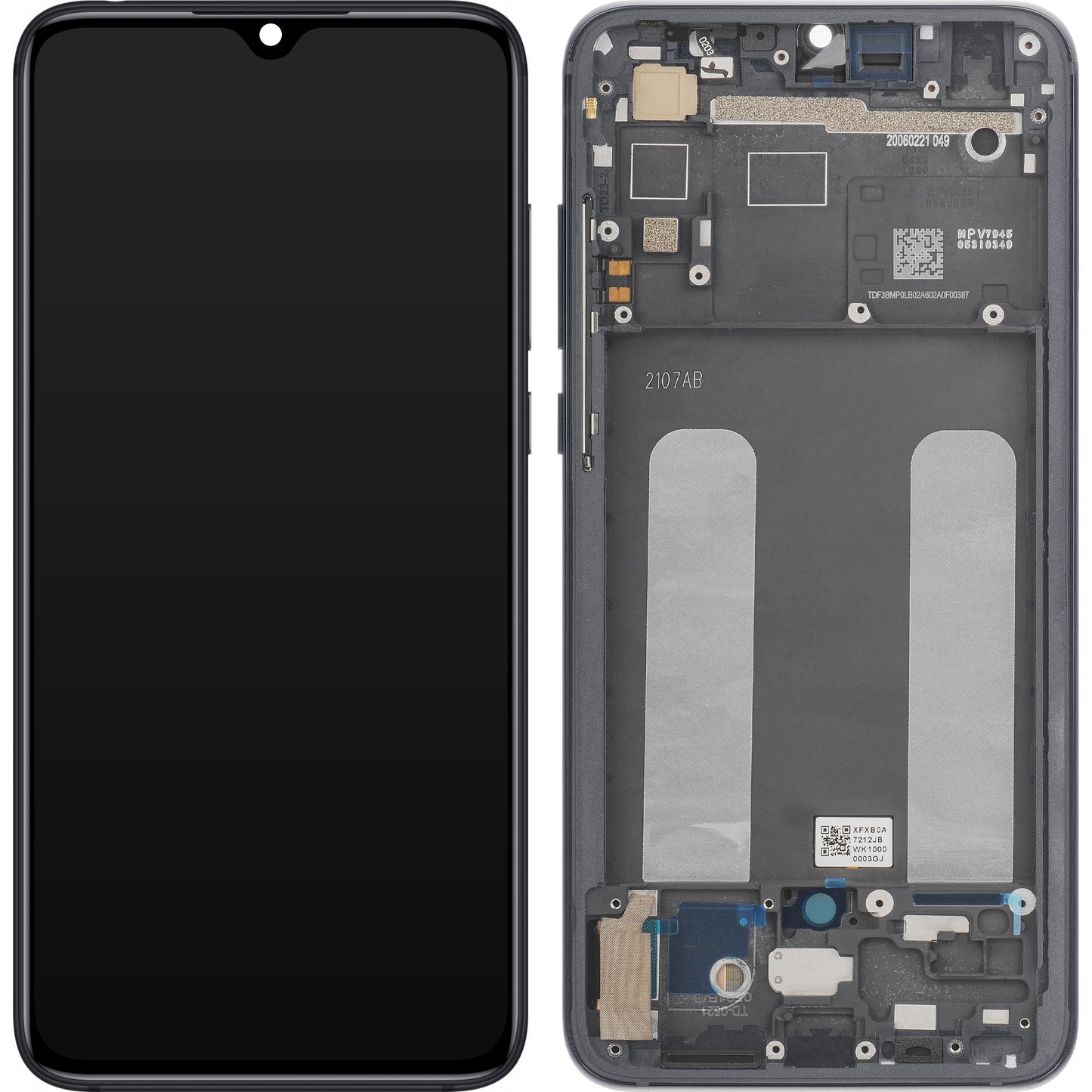 Display med Touchscreen Xiaomi Mi 9 Lite, med Ram, Grå, Service Pack 560610118033
