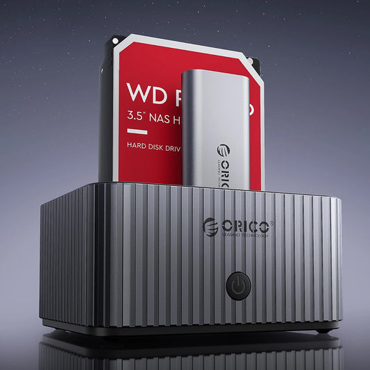Orico IT28E-C Dockningsstation för HDD / SSD SATA 2,5 tum / 3,5 tum - SSD SATA M.2 NVMe, Grå