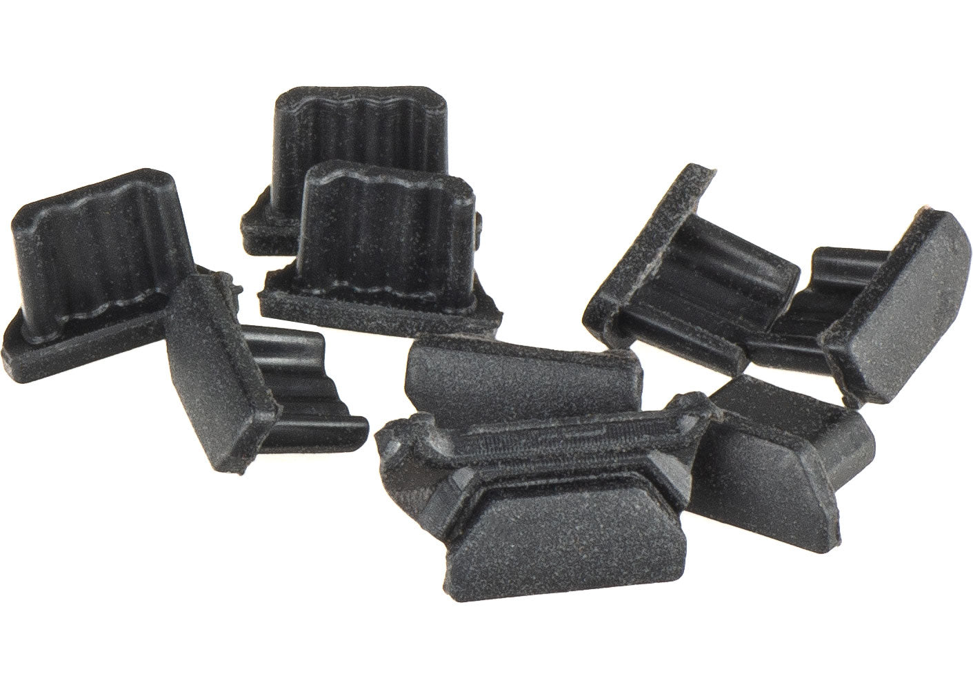 OEM Dammskydd för telefonport, microUSB, Set om 10 stycken, Svart