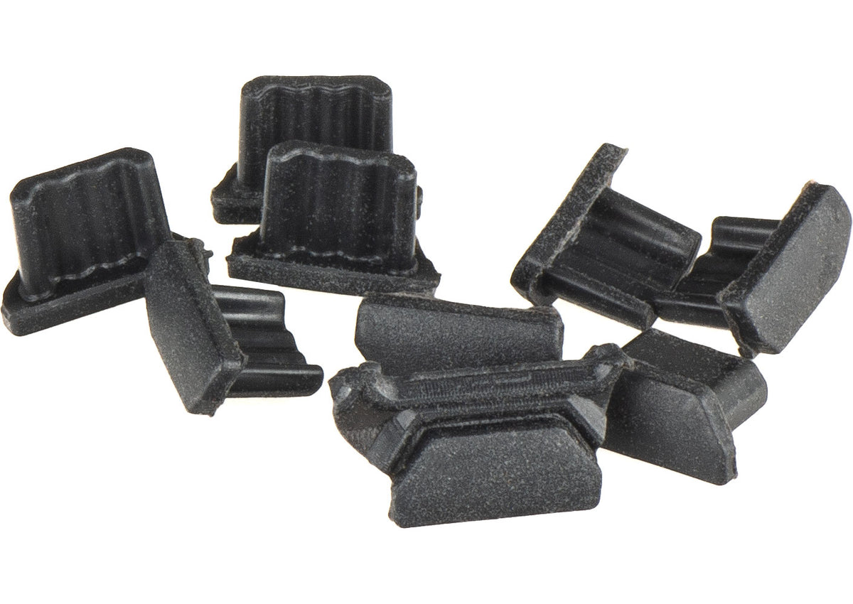 OEM dammskydd för microUSB-port, set om 10 stycken, svart