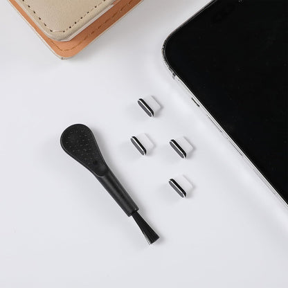 Dammfri kontaktlock för telefonport Techsuit AD1, USB-C, Set om 4 stycken, Svart