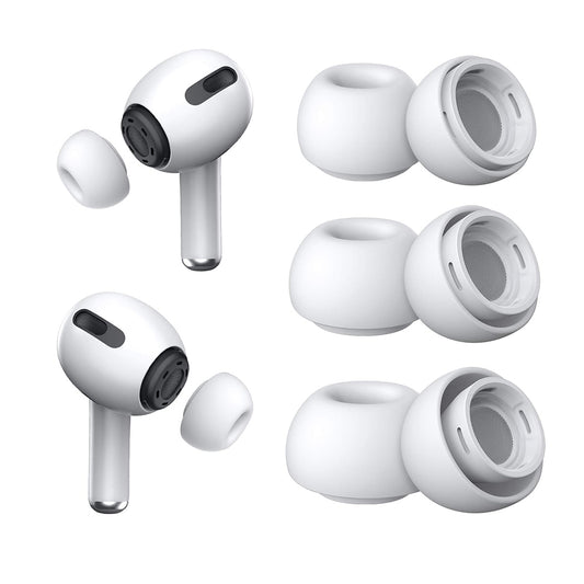 Techsuit ET1 öronproppar för Apple AirPods Pro Series, Set om 3 stycken, Vita