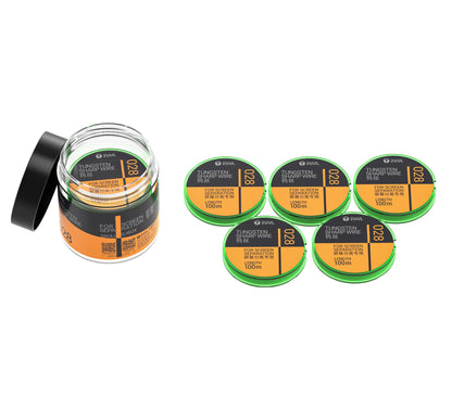 Tungstentråd 2UUL WS-028, 0,028 mm, 100 m, Set om 5 stycken