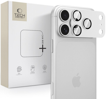 Skyddande film för bakre kamera Tech-Protect CamFull Fit+ för Apple iPhone 18 Pro, härdat glas, silver
