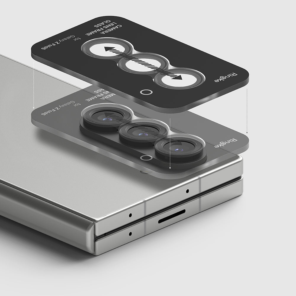 Skyddsfilm för bakre kameran Ringke för Samsung Galaxy Z Fold6 F956, Härdat glas, Set med 2 stycken, Svart