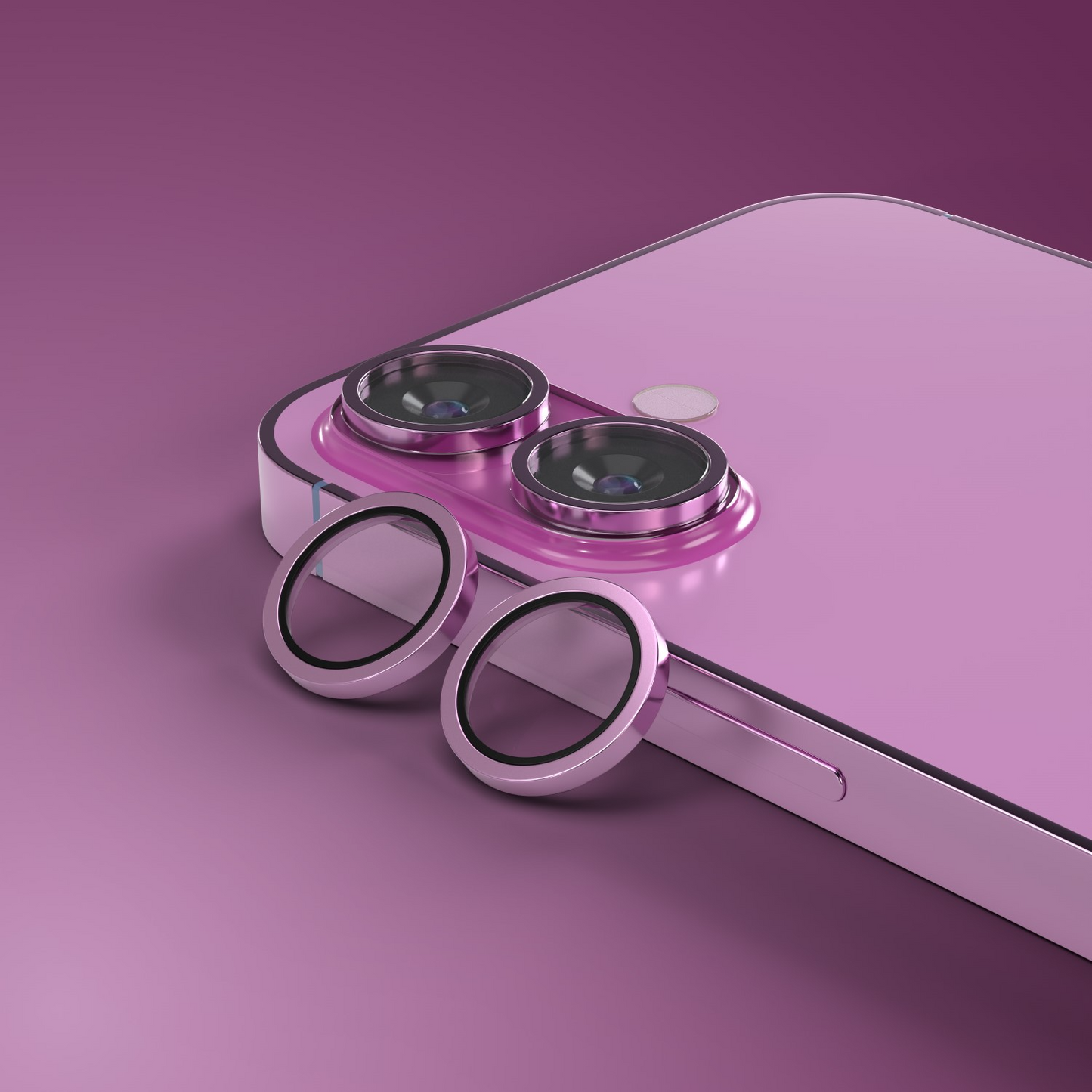 Etteri bakkameraskyddsfilm för Apple iPhone 16 Plus / 16, härdat glas, rosa