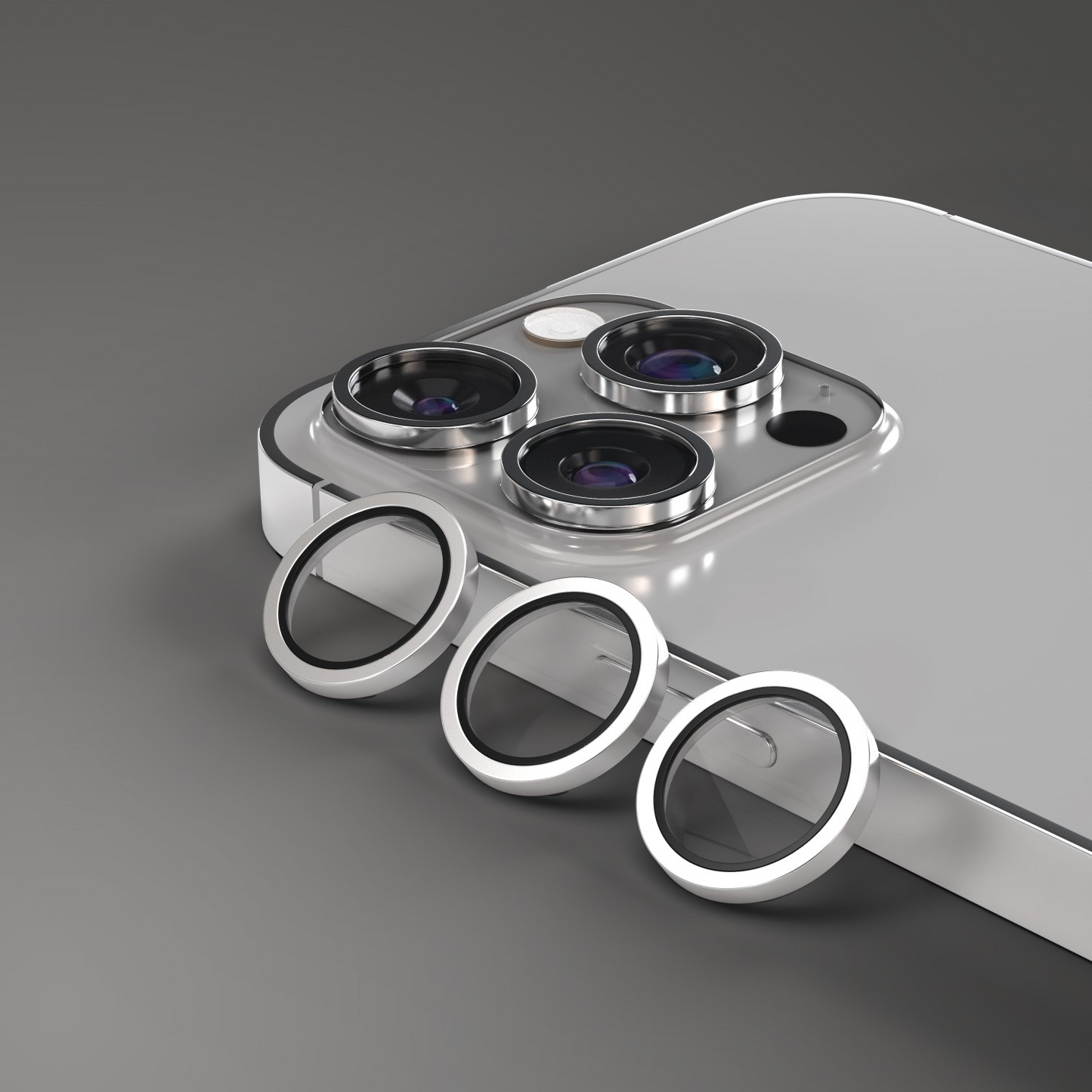 Etteri bakkameraskyddsfilm för Apple iPhone 16 Pro Max / 16 Pro, härdat glas, grå