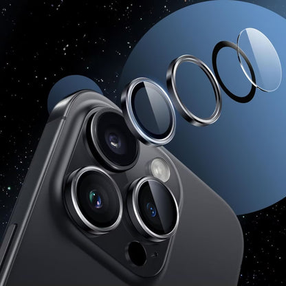 Skyddsfilm för bakre kamera Tech-Protect CamRing Fit+ för Apple iPhone 17, Härdat glas, Svart