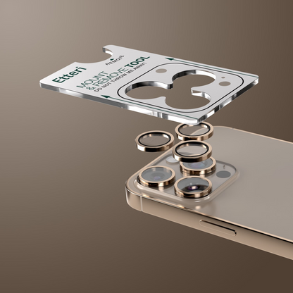 Etteri bakkameraskyddsfilm för Apple iPhone 16 Pro Max / 16 Pro, härdat glas, brons