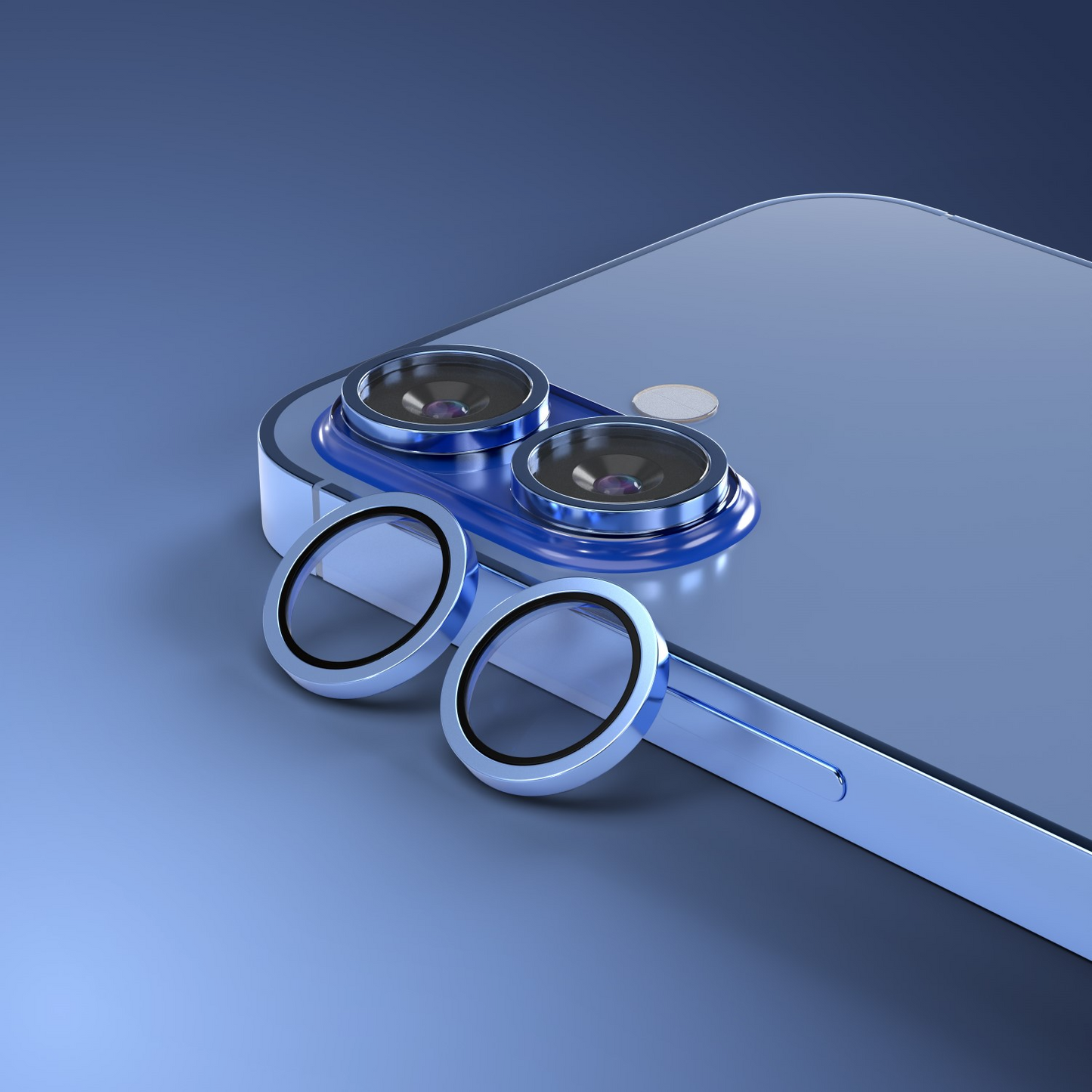 Etteri bakkameraskyddsfilm för Apple iPhone 16 Plus / 16, härdat glas, blå