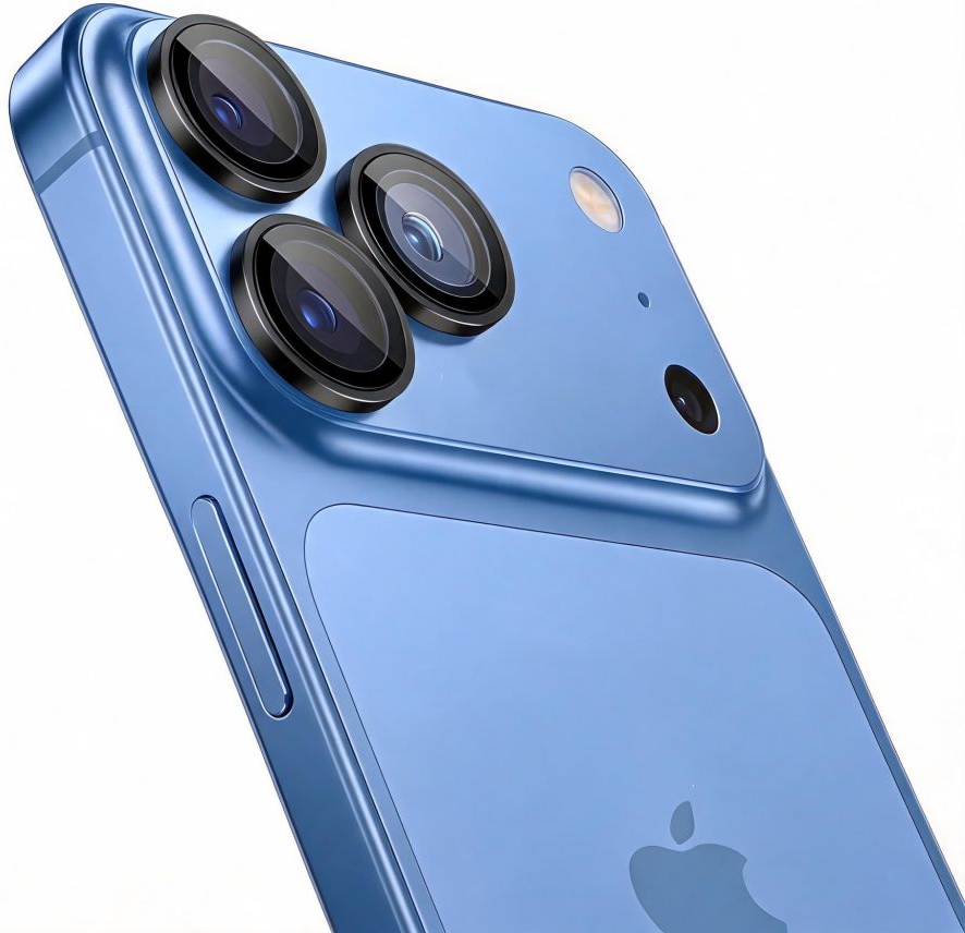 Skyddande kameralinsfilm Tech-Protect CamRing Fit+ för Apple iPhone 18 Pro / 18 Pro Max, härdat glas, svart
