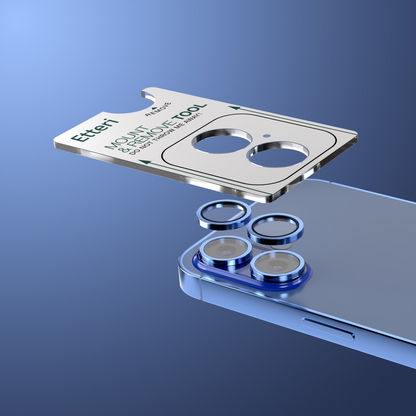 Etteri bakkameraskyddsfilm för Apple iPhone 16 Plus / 16, härdat glas, blå