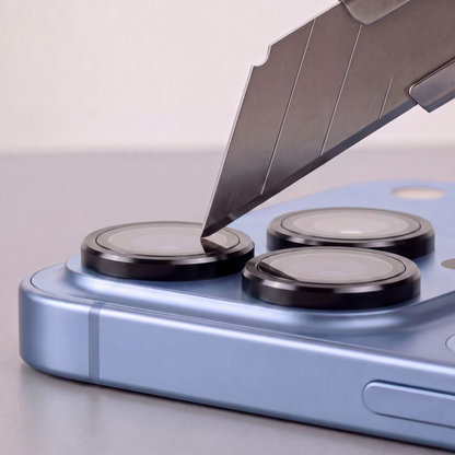 Skyddande kameralinsfilm Tech-Protect CamRing Fit+ för Apple iPhone 18 Pro / 18 Pro Max, härdat glas, svart