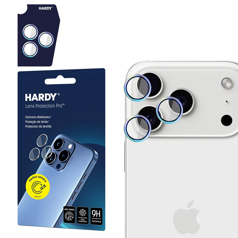 Skyddsfilm för bakre kamera 3MK Hardy Protection Pro för Apple iPhone 17 Pro Max / 17 Pro, Härdat glas, Flerfärgad