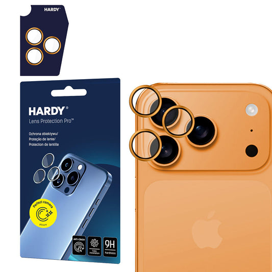 Skyddsfilm för bakre kamera 3MK Hardy Protection Pro för Apple iPhone 17 Pro Max / 17 Pro, Härdat glas, Orange